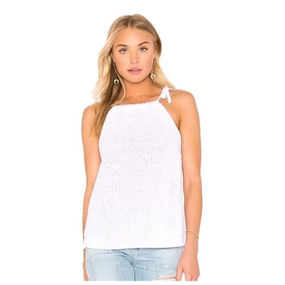 Rag & Bone Crochet Tank Top Size Small Cotton Open Knit White